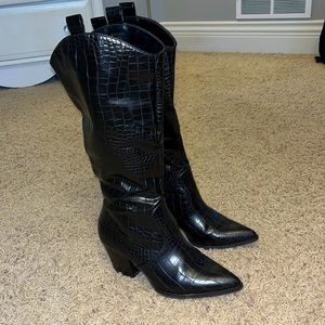 Forever 21 croc tall boots